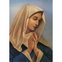 Heiligenbild Schmerzhafte Mutter Gottes Postkartenformat