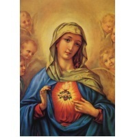 Heiligenbild Unbeflecktes Herz Maria Postkartenformat