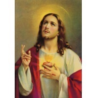 Heiligenbild Herz Jesu Postkartenformat