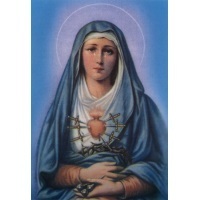 Heiligenbild 7 Schmerzen Mariens Postkartenformat