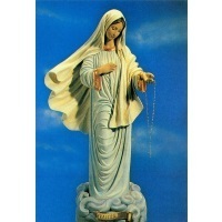 Heiligenbild Maria von Medjugorje Postkartenformat