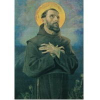 Heiligenbild Heiliger Franz von Assisi Postkartenformat