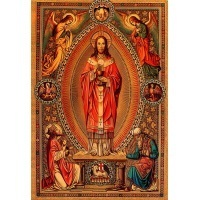 Heiligenbild Die Heiligste Eucharistie Postkartenformat