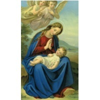 Heiligenbildchen Maria mit Jesuskind 12 x 6,8 cm