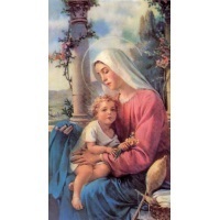 Heiligenbildchen Maria mit Jesuskind 12 x 6,7 cm