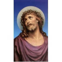 Heiligenbildchen Ecce Homo Jesus Dornenkrone 12 x 6,7 cm