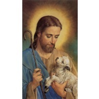 Heiligenbildchen Jesus, der gute Hirte 12 x 6,7 cm