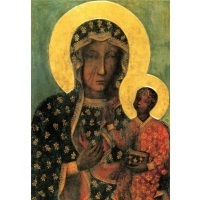 Heiligenbild Madonna von Tschenstochau Postkartenformat