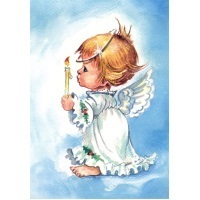 Heiligenbild Engelchen Postkartenformat