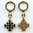 Schlüsselanhänger Jerusalemkreuz Metall Goldenfarben Schwarz 9 cm