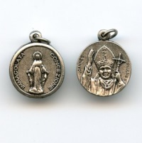 Medaille Immaculata Johannes Paul II. Metall 18 mm