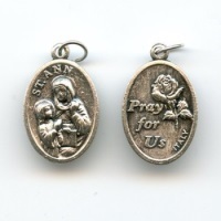 Medaille Heilige Anna St. Ann Neusilber 25 mm