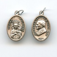 Medaille Maria von Tschenstochau Johannes Paul II Neusilber 25 mm