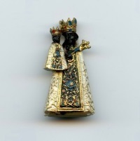 Kleine Heiligenfigur Mutter Gottes von Altötting Polyresin 4 cm
