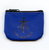 Rosenkranz-Etui mit Reißverschluss Blau Barmherzigkeit ca. 7 x 8 cm