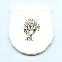 Rosenkranz-Etui mit Klettverschluss Hufeisen Weiß Kommunion 8 x 8 cm