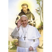 Heiligenbild Papst Franziskus Franz von Assisi Postkartenformat