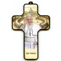 Holzkreuz Heiliger Vater Papst Franziskus Vatikan 13 cm