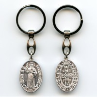 Schlüsselanhänger Benediktusmedaille nach Original Aluminium 9 cm