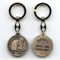 Schlüsselanhänger Christophorus Roma Vaticano Metall 9 cm