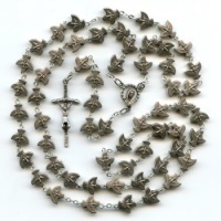 Rosenkranz Heiliger Geist Metall Silberfarben Umfang 80 cm
