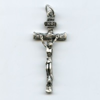 Kreuz Jesus Christus INRI Metall Silberfarben 5 cm