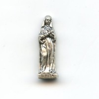 Taschenheilige Heilige Rita Metall Silberfarben 2,7 cm