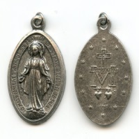 Große Wunderbare Wundertätige Medaille Metall Silberfarben 46 mm