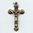 Kreuz Anhänger Verziert Metall Silber-Goldenfarben ca 5 cm