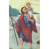 PVC Heiligenbildchen Heiliger Christophorus ca. 8 x 5 cm