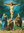 Heiligenbild Zweidimensional Kreuzigung Postkartenformat