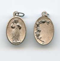 Medaille Barmherziger Jesus Metall silberfarben 25 mm