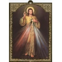 Holzbild Gnadenbild Barmherziger Jesus 13 x 10 cm