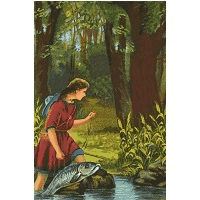 Heiligenbild Zweidimensional Erzengel Raphael ca. 8 x 5 cm