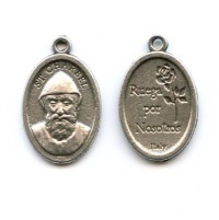 Medaille Heiliger Charbel Makhlouf Metall Silberfarben 25 mm