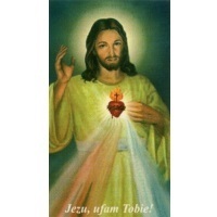 Heiligenbildchen Barmherziger Jesus Herz Jesu 11,8 x 6,6 cm