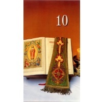 Heiligenbildchen Priesterjubiläum 10 Jahre 12 x 6,8 cm