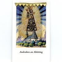 Heiligenbildchen mit Schleier U. L. F. von Altötting m. Gebet 8 x 4,5 cm
