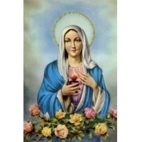 Heiligenbild Herz Maria Weinende Mutter Gottes Postkartenformat