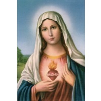Heiligenbild Herz Maria Postkartenformat