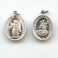 Medaille Schutzengel und Erzengel Michael Aluminium Höhe 25 mm