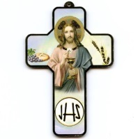 Holzkreuz Heilige Kommunion IHS Jesus ca. 13 cm