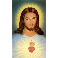 Heiligenbildchen Herz Jesu Barmherziger Jesus 12 x 7 cm