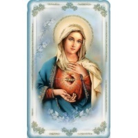 Heiligenbildchen mit Glitzer Herz Mariä 10,6 x 6,4 cm