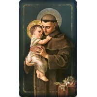 Heiligenbild mit Glitzer Heiliger Antonius Postkartenformat
