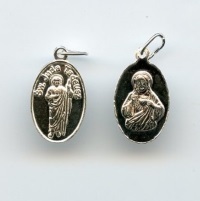 Medaille Herz Jesu und Heiliger Judas Thaddäus 925 Sterling Silber 20 mm