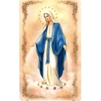 Heiligenbild mit Glitzer Immaculata Postkartenformat