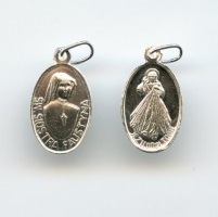 Medaille Heilige Faustyna und Barmherziger Jesus 925 Silber 20 mm