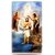 Heiligenbildchen mit Glitzer Taufe Jesu im Jordan 10,6 x 6,4 cm
