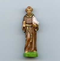 Kleine Heiligenfigur Heiliger Franziskus von Assisi Kunstharz 7 cm
